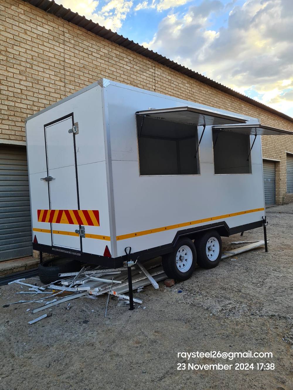 Large kitchen trailer built for food service